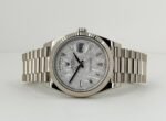 Rolex White Gold Day-Date 40 Watch - Fluted Bezel - Meteorite Baguette Diamond Dial - President Bracelet - 228239 mtdp - 图片 4
