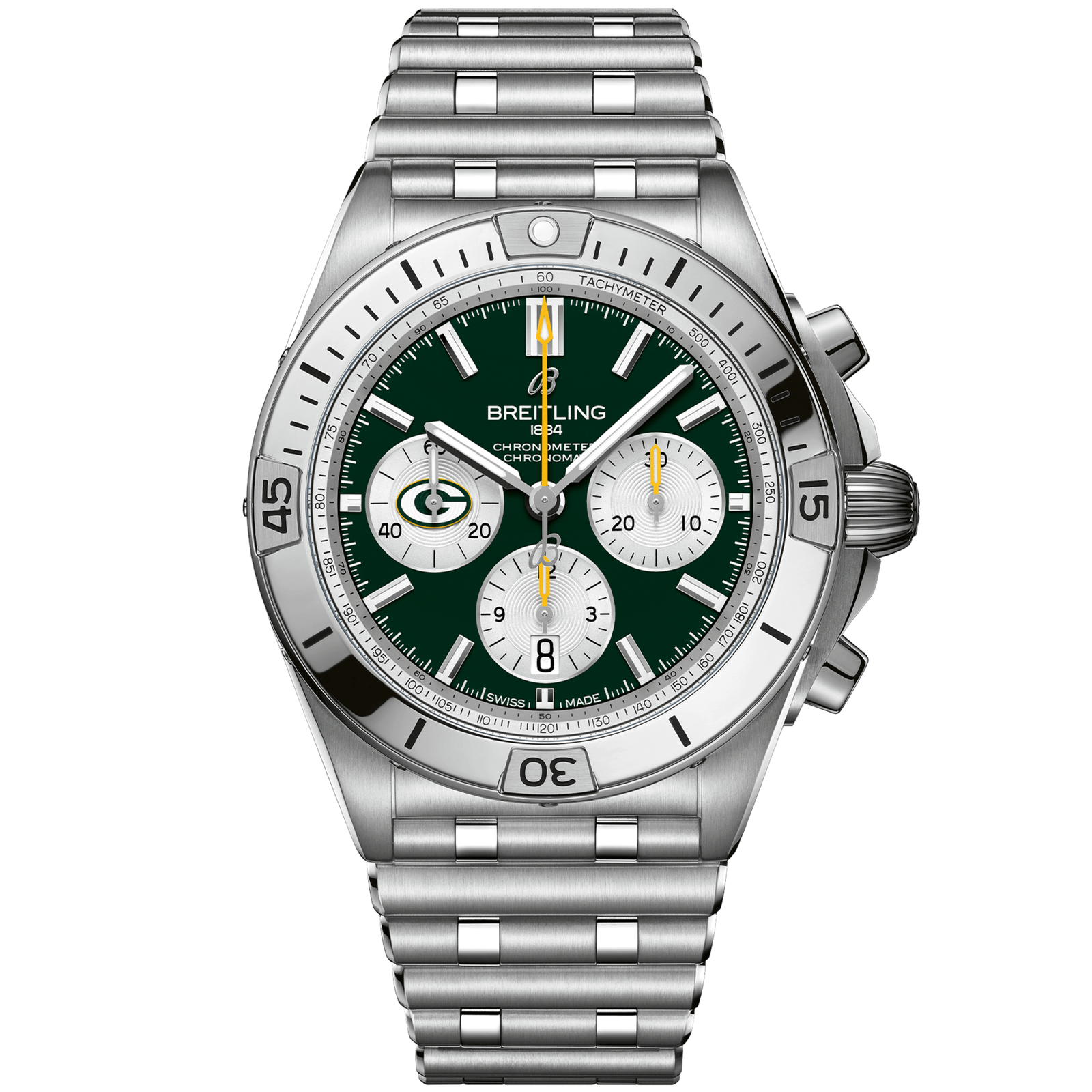 Chronomat_B0142_AB01342B1L1A1_STEEL_GREEN_BAY_PACKERS_DIGITAL-scaled-1.png Chronomat B01 42 NFL Green Bay Packers Edition AB01342B1L1A1 - Image 1