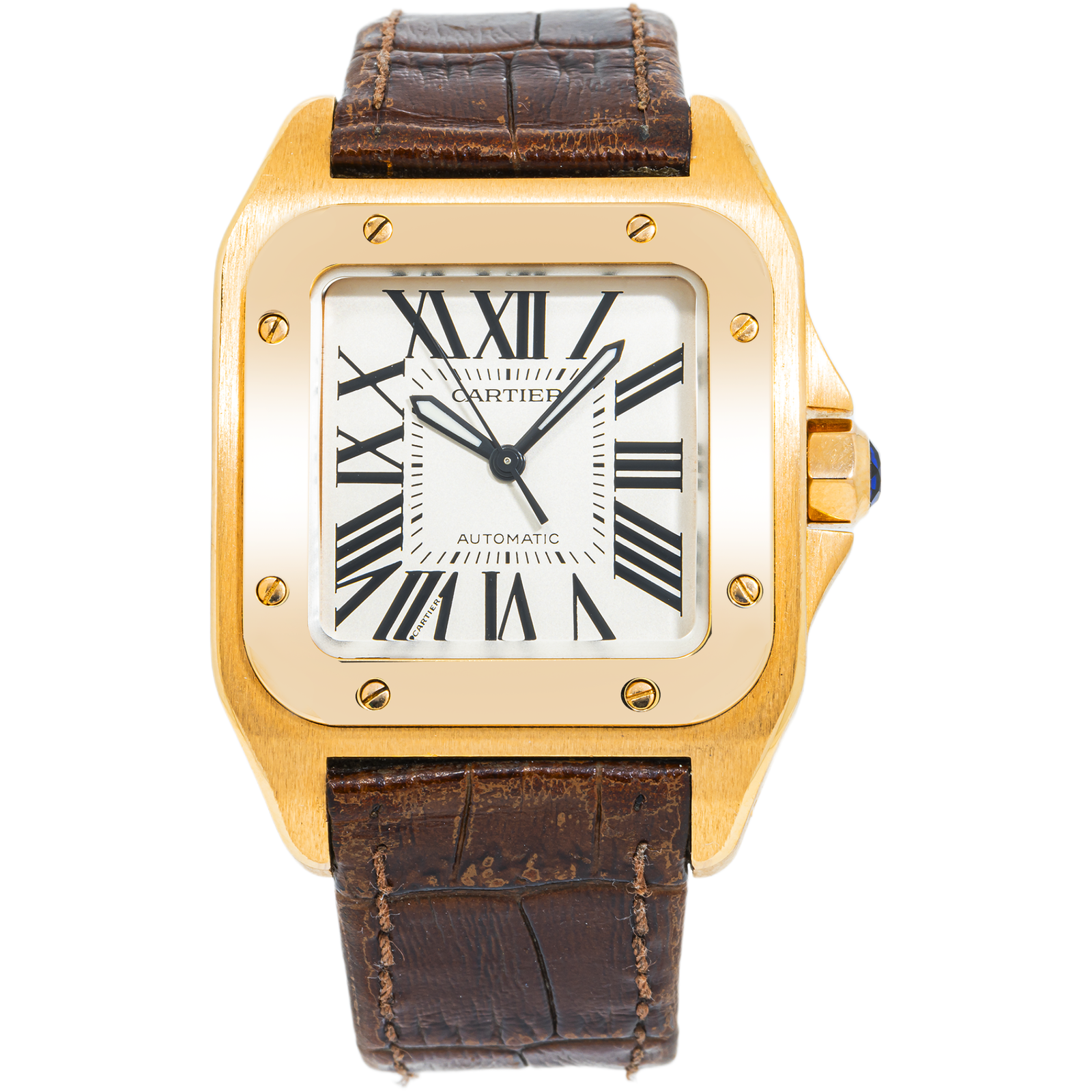 Pre-Owned-Cartier-Santos-Large-Rose-Gold-Mens-Watch-WGSA0019-with-Brown-Leather-Bracelet-JD-Watches-NY.png Cartier Santos Large Rose Gold Mens Watch WGSA0019 with Brown Leather Bracelet - 图片 1