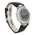 Patek Philippe Nautilus 18K White Gold Black Strap Mens Watch 5711 - 图片 5