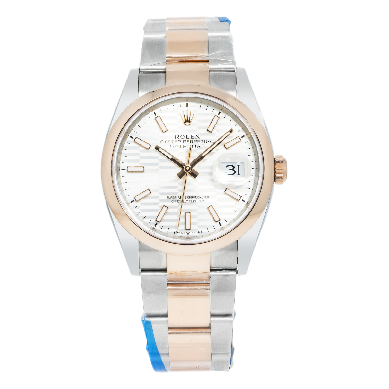 Pre-Owned-Rolex-36mm-Stainless-Steel-Everose-Gold-Datejust-126201-with-Silver-Fluted-Dial-and-Oyster-Bracelet-Year-2022-2025-JD-Watches-NY.png Rolex 36mm Stainless Steel & Everose Gold Datejust 126201 with Silver Fluted Dial and Oyster Bracelet (Year: 2022-2025) - 图片 1