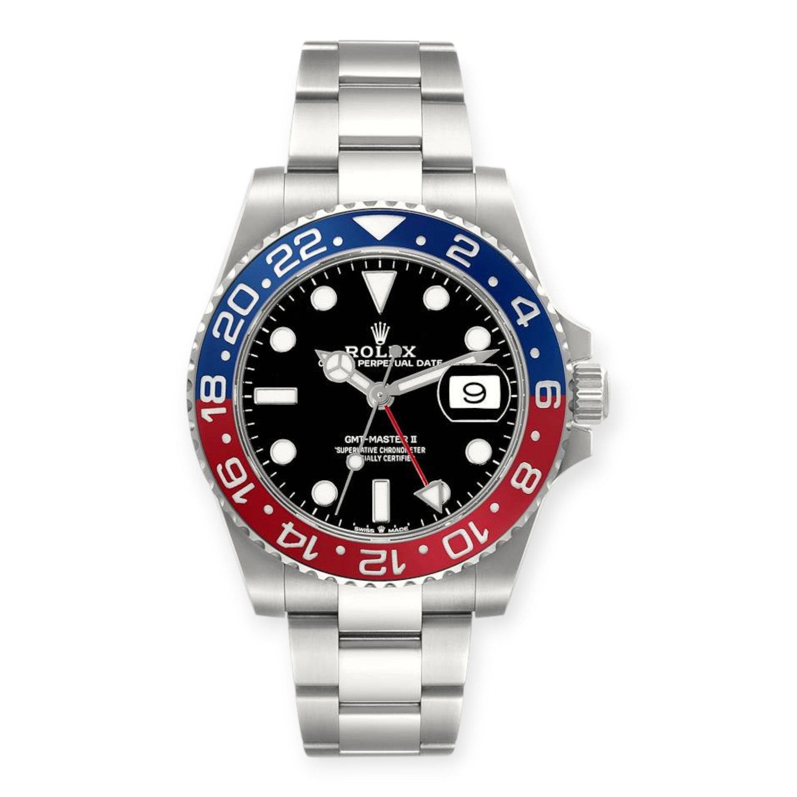 Pre-Owned-Rolex-GMT-Master-II-126710BLRO-Blue-Red-Pepsi-Bezel-Steel-Mens-Watch-JD-Watches-NY.jpg Rolex GMT Master II 126710BLRO Blue Red Pepsi Bezel Steel Mens Watch - Image 1