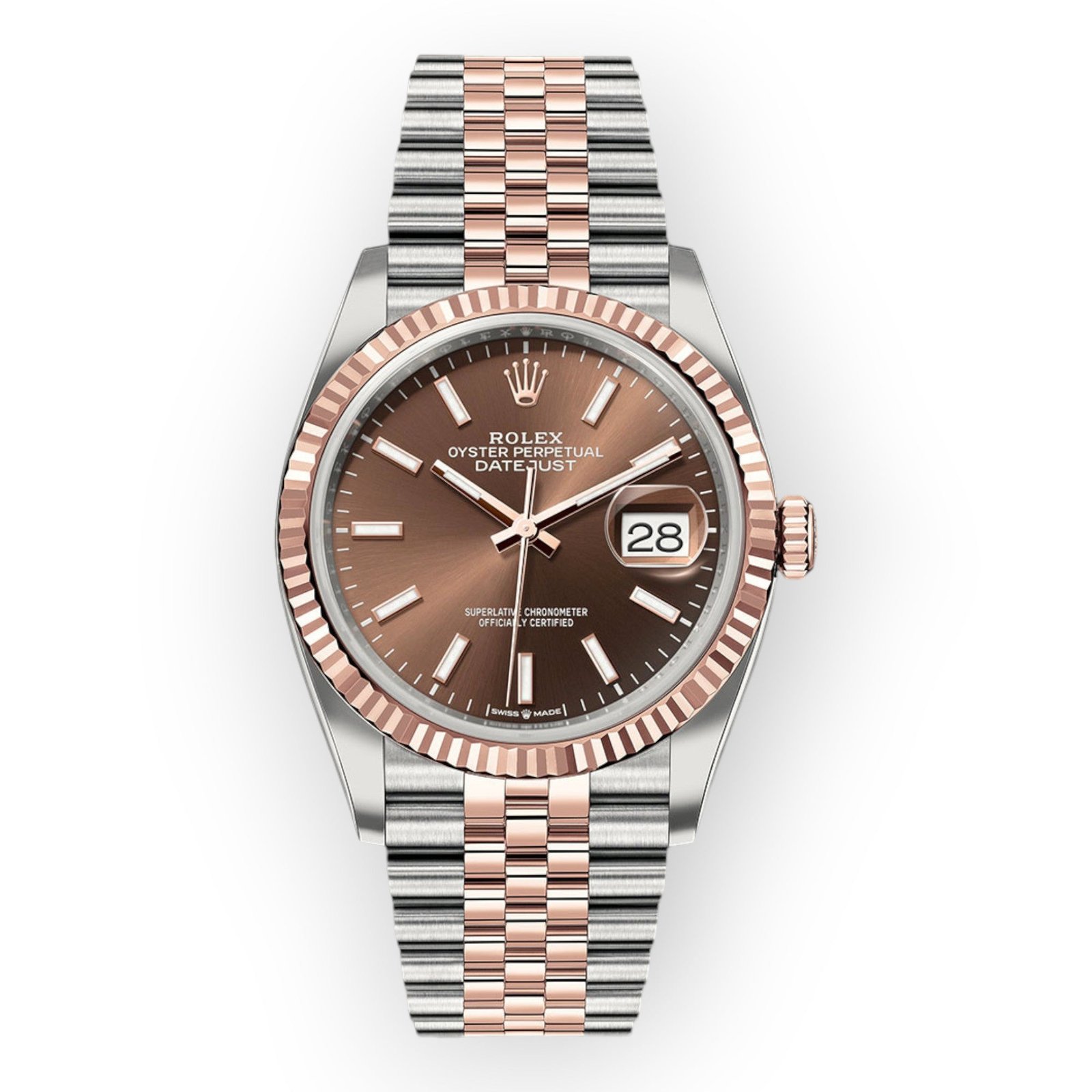 Pre-Owned-Rolex-Steel-and-Everose-Datejust-36-Watch-126231-Chocolate-Index-Dial-Jubilee-Bracelet-JD-Watches-NY.jpg Rolex Steel and Everose Datejust 36 Watch 126231 Chocolate Index Dial - Jubilee Bracelet - 图片 1