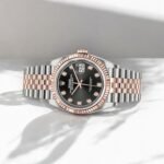 Rolex Steel and Everose Rolesor Datejust 36 Watch Black Diamond Dial - Jubilee Bracelet - 图片 2