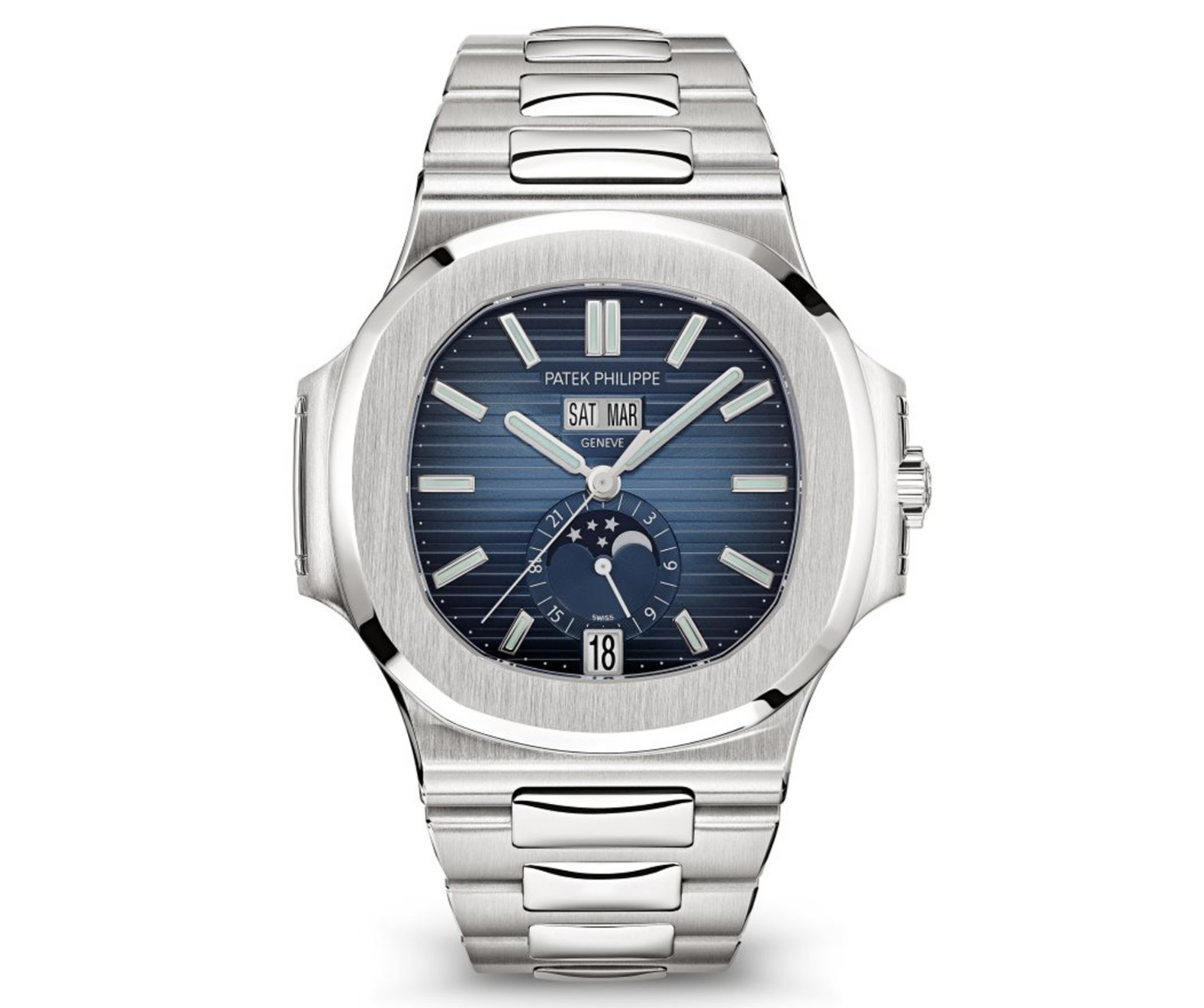 Screenshot2025-09-15at4.37.33PM.png Patek Philippe Nautilus Annual Calendar Moon Phases – Ref. 5726/1A-014 | 40.5mm Blue Dial with Stainless Steel Bracelet - 图片 1